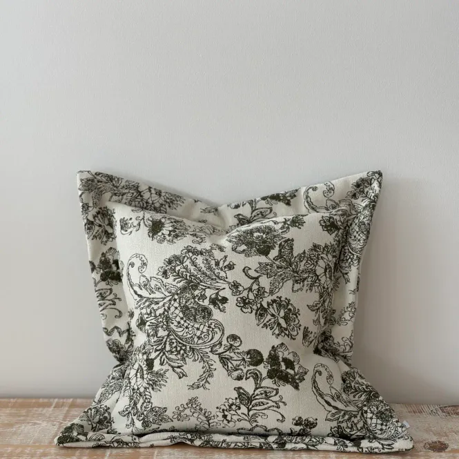 Hovedbilde Eve Olive Floral Print Putetrekk 45x45cm