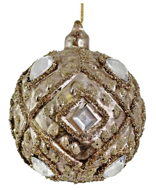 Hovedbilde Frosted glass med glitter I champagne 8cm