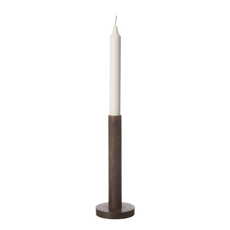 Ernst lysestake i mørkt tre 20cm