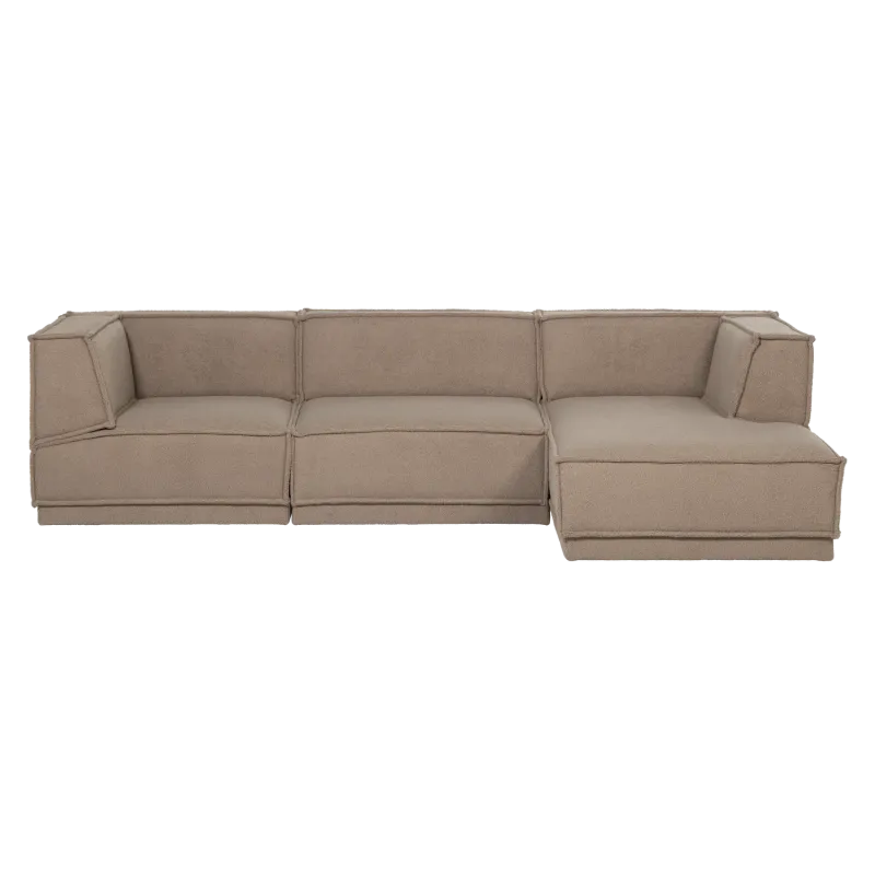 Manu Sjeselongsofa - Teddy taupe - Høyre