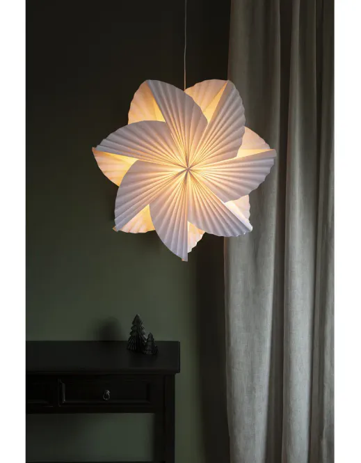 Hovedbilde Adventsstjerne Plissert Hvit 80cm