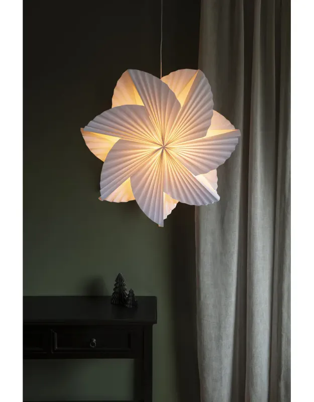 Adventsstjerne Plissert Hvit 80cm