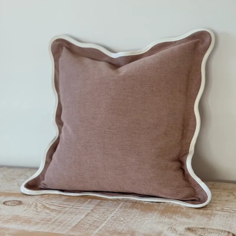 Chloe Dusty Pink Scalloped Edge Pute 45x45cm