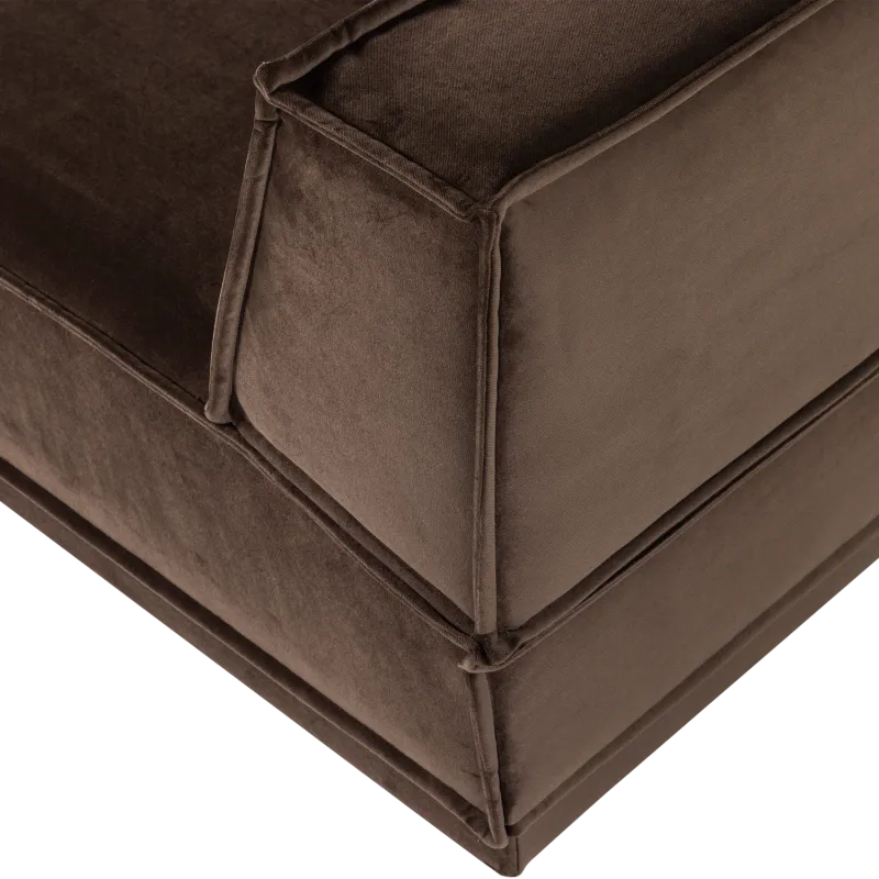 Manu Sjeselongsofa - Velvet brown - Venstre