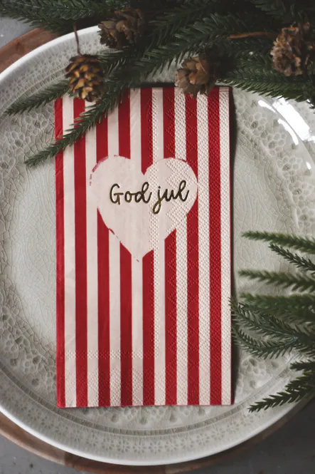 Hovedbilde Servietter Hjerte med god jul